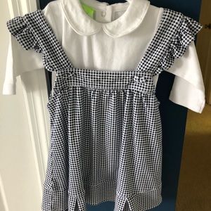 Snow pea dress with onesie size 9 month